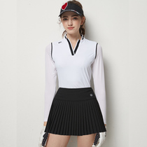 Golf clothing womens suit summer thin ice silk long sleeve T-shirt sports shirt anti-light skirt skirt pants