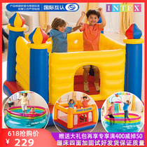 intex home Net red small castle childrens toy inflatable jumping trampoline indoor naughty Castle
