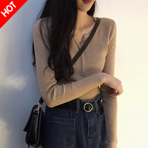 Low Collar Sweater Woman Spring Autumn Very Fairys Cardigan Jacket Design Sensation with a long sleeve foreign air 100 lap knit undershirt