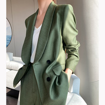  High-end big-name small suit suit Womens fashion personality suit straight wide-legged pants Trousers professional suit two-piece suit