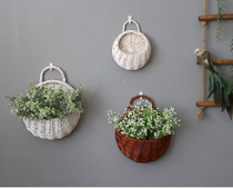Pastoral series hanging basket green flower plant pot flower pot flower arrangement small flower basket home decoration window ornaments