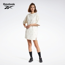  Reebok Reebok official sports classic LOGO summer womens printed round neck short sleeve dress GP6970