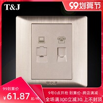 TJ space-based switch socket panel Yueting sand gold wire telephone information network computer home phone computer