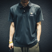 Summer cotton polo shirt men loose tide brand ins large size lead short-sleeved t-shirt fat trend half-sleeve T-shirt tide