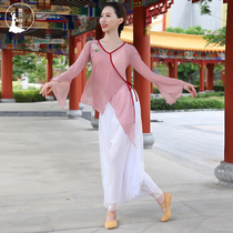 Classical dance body rhyme yarn dress Dance suit Female elegant summer Chinese dance practice suit Modern dance national dance basic training suit