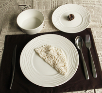 Export porcelain foreign trade ceramic tableware plate corrugated steak plate Western food flat plate pasta plate