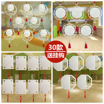 Chinese style wood chip wood hanging blank handmade hanging kindergarten learning ring layout creative environment decoration materials
