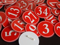 Competition number plate Badge Model card Player number card Number card two-color plate with pin customization