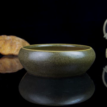 蕎麦釉 茶葉末釉水盤 中国古玩 中国美術 唐物 擺件 蕎麦釉 茶葉末釉水盤 中国古玩 中国美術 唐物 擺件