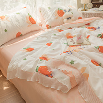 Princess Feng Shui washing cotton summer cool quilt four-piece summer thin air conditioning quilt machine washable single childrens quilt Spring and autumn