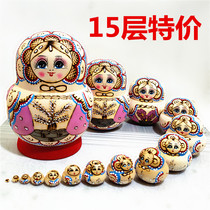 Russian jacket 15 floors pure handmade wood products Birthday Gifts Mercy children Puzzle Toys Clear Cabin 056