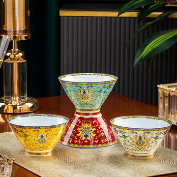 超美品! お椀 琺瑯彩 茶碗 花柄 浮き彫り 景徳鎮 磁器 置物 観賞