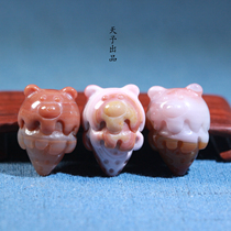 Alxa Gobi colorful jade bear ice cream bracelet accessories pendant gift pendant
