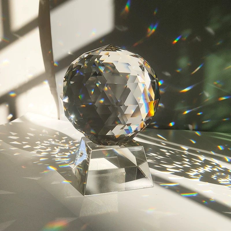 水晶球 中国工芸品 置物 多面カット球 水晶球 多面カット球 中国工芸品 置物 NO.230 【公式通販】