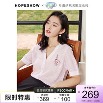 Red Cuff Pink Needling Jersey Summer 2022 New Womens Clothing Yevna Joint Jacquard Scalding Printed Light And Light Sweatshirt