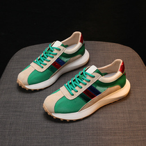 Waffle forrest gump shoes womens 2021 new summer thin green thick-soled mesh sports niche original daddy board shoes
