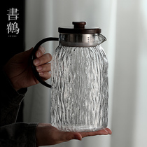 Japan-style Cold Water Jug Home High Temperature Resistant Glass Cool Water Jug Large Capacity Tea Cool White Open Kettle Cool Water Cup Suit