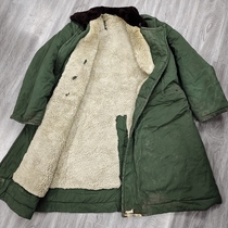 Value used inventory of olive green sheep coat men delivered old winter cold protection warm wool coat