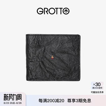 GROTTO LOTTE ITALIAN HAND KNEAD SHEEP LEATHER SHORT AND THIN GENUINE LEATHER COUPLE WALLET