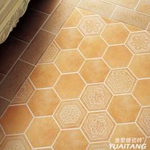 Small hexagonal antique brick American pastoral retro brick 200*230 dining room living room kitchen bathroom wall and floor tiles
