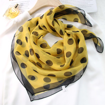 Silk scarf women's large square scarf wave point Joker scarf spring and autumn thin gauze foreign style Korean decorative small scarf summer tide