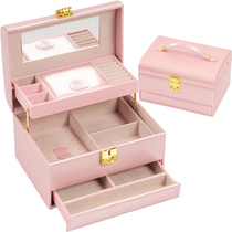 Jewelry Box Princess European style Korea with lock simple hand jewelry storage box bracelet storage box wedding gift