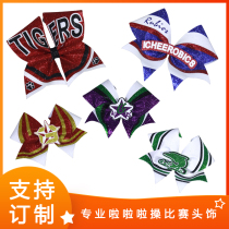 Customized cheerleading competition headdress cheerleading team headdress school competition womens hairdress color letters can be replaced