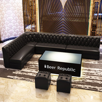 Custom KTV sofa U-shaped L-shaped coffee table table and chair combination corner restaurant full set of clear bar bar box deck