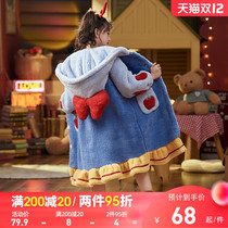 Childrens sleepwear girls autumn and winter coral velvet thickening long robe flannel zhong da tong tracksuit bathrobe
