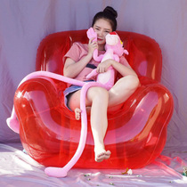 Red single inflatable sofa soft and comfortable fashion trend Net red tremble voice folding outdoor adult