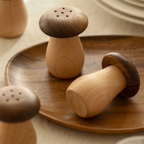 Black walnut wood cute mushroom toothpick pot Creative solid wood toothpick tube household toothpick box net red ins with the same