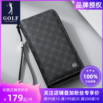 GOLF Golf Mens Handbag Business Stylish Retro Print Long Wallet Multi-Position Hand Grab Bag Men
