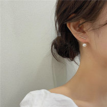 Light luxury niche design pearl stud earrings womens sterling silver 2021 new fashion simple high-grade sense earrings earrings