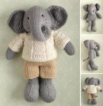 (285) Little elephant boy stick needle illustration handmade wool tutorial doll doll stick needle illustration