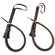 Pure cowhip equestrian whip training whip dog taming animal whip taming horse short whip self-defense cowhip whip