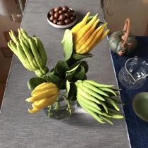 (With branches in the fruit yellow fruit )Jinhua Buddha hand fresh fruit Flower vase water nourishment for the Buddha to watch and smell incense Gift