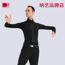 Nayi NY Latin dance suit mens shirt long sleeve modern dance shirt practice uniform adult national standard tango dance suit