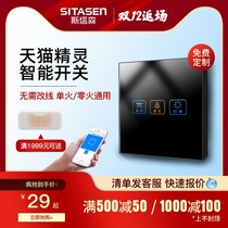 Sky Cat Elf Smart Switch Control Panel Mobile Phone Voice Remote Control Four Open Double Control 220V Light Control Full House Package