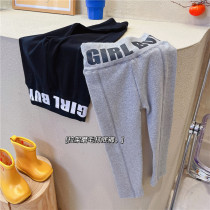 Childrens clothing 2022 Spring loaded girls bottom pants baby Spring and autumn new ocean qi children repair elastic and casual pants tide