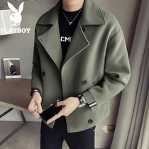Playboy windbreaker male style 2021 new spring autumn coat design sense handsome hairy coat