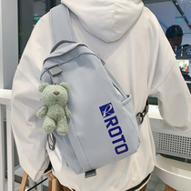 Korean ins tide brand casual shoulder messenger bag mens 2022 new large-capacity backpack womens fashion all-match chest bag