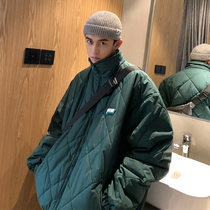@ Fang Shao Men's Fall Winter Korean Lingge Handsome Thickened Jacket Cotton Clothes Men's Labeling Loose Collar Couple cotton-padded jacket