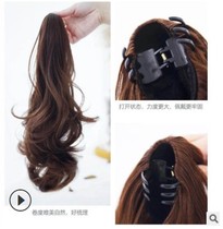 Real Hair Ponytail Wig Female Grip Clip Strap Type Horsetail Fake Braid Long Curly Hair Large Wavy Pear Flower Roll Invisible Nature