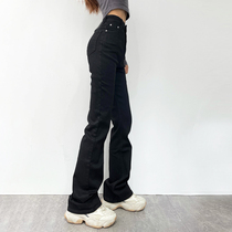 European and American retro elastic slim bell pants high waist slim high peach buttocks micro-jeans womens trousers