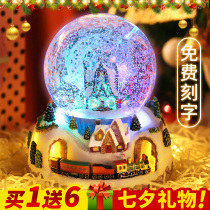 Crystal ball Merry-go-round music box Music box Send little girl children graduate Day Girlfriend Tanabata Festival gift
