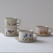 (Gu Yin-series Middle Ancient Coffee Cup) Retro literary hand-painted flower coffee cup 545 pieces of heart