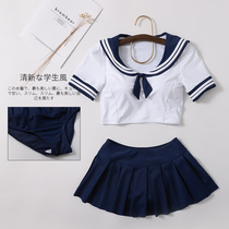  Japanese split swimsuit female navy sailor suit bikini small chest gathered students dead Ku water spring photo swimsuit