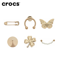 Crocs Carloch Chi Chi star accessories hole shoes flower three-dimensional pattern gold pin ring gold Rivet