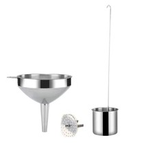 Thickened stainless steel wine raisin oil leakage wine funnel Long handle beater funnel with removable filter Wine spoon wine set