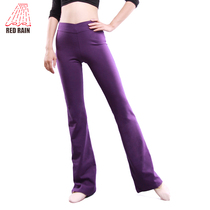 Red rain dance pants trousers shape pants womens Bell pants training yoga aerobics low waist dance practice pants Black
